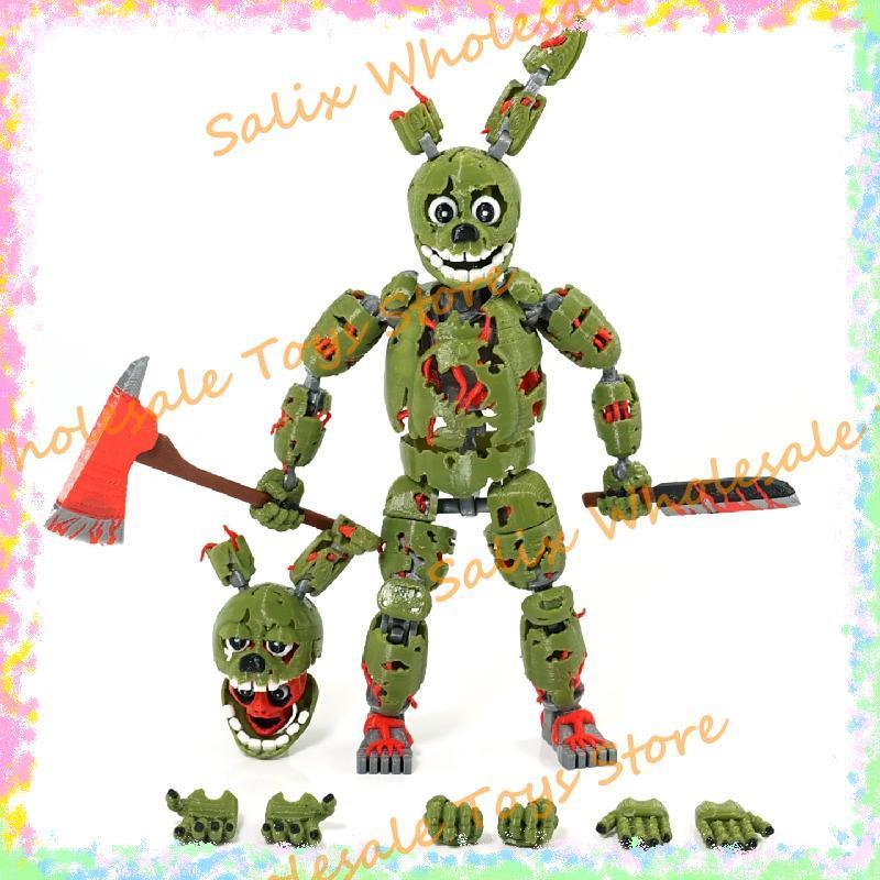 New 3d Printed Pizza Five Nights At Freddy's 3 Springtrap T13 Multi-Jointed Movable Shapeshift Action Figure Toys