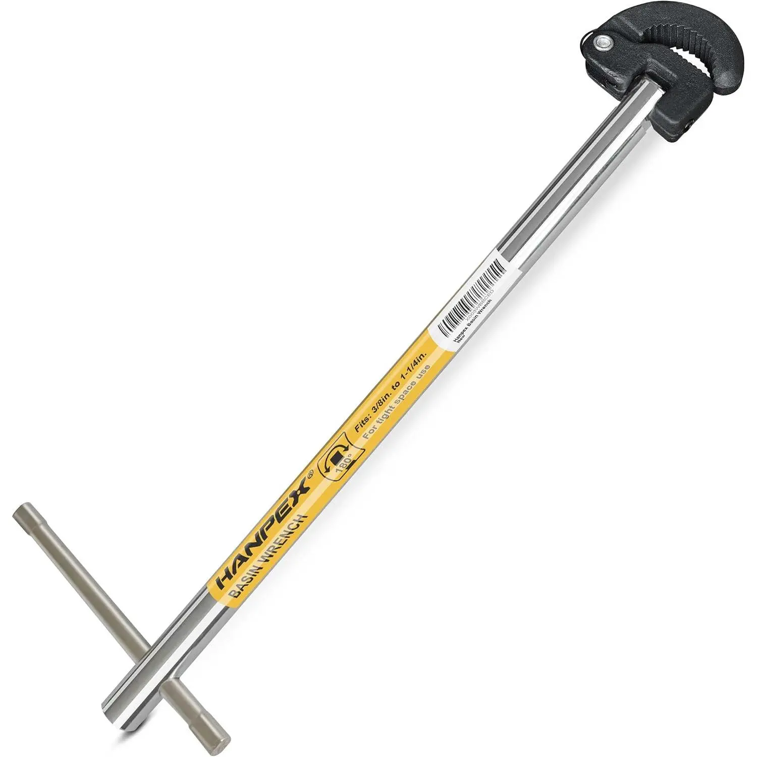 11 In Metal Basin Wrench, Adjustable Spring-Jaw Wrench for 3/8"-1-1/4" Fittings, Rotatable Hand Tool for Narrow Areas & Tight Spaces