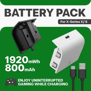 800mAh Rechargeable Battery Pack with Charging Cable, Long-Lasting Power for Xbox Series X/S Controller, Gaming Accessories