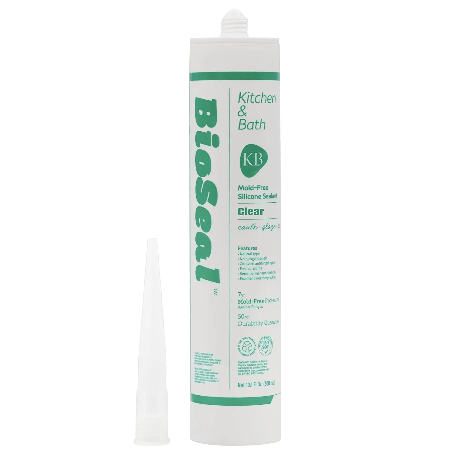 Clear BioSeal   Sealant Caulk Kitchen and Bath Grade,  and No Odor No Color Change 10.1 Ounce , Clear