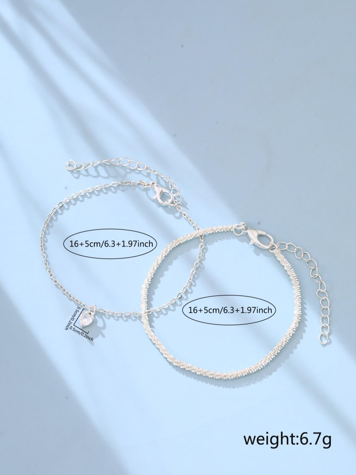 Women's Elegant Rhinestone Decorated Link Bracelet, Exquisite Trendy Bracelet, Fashionable Jewelry for Women As Gift, Rhinestone Bangle Bracelet