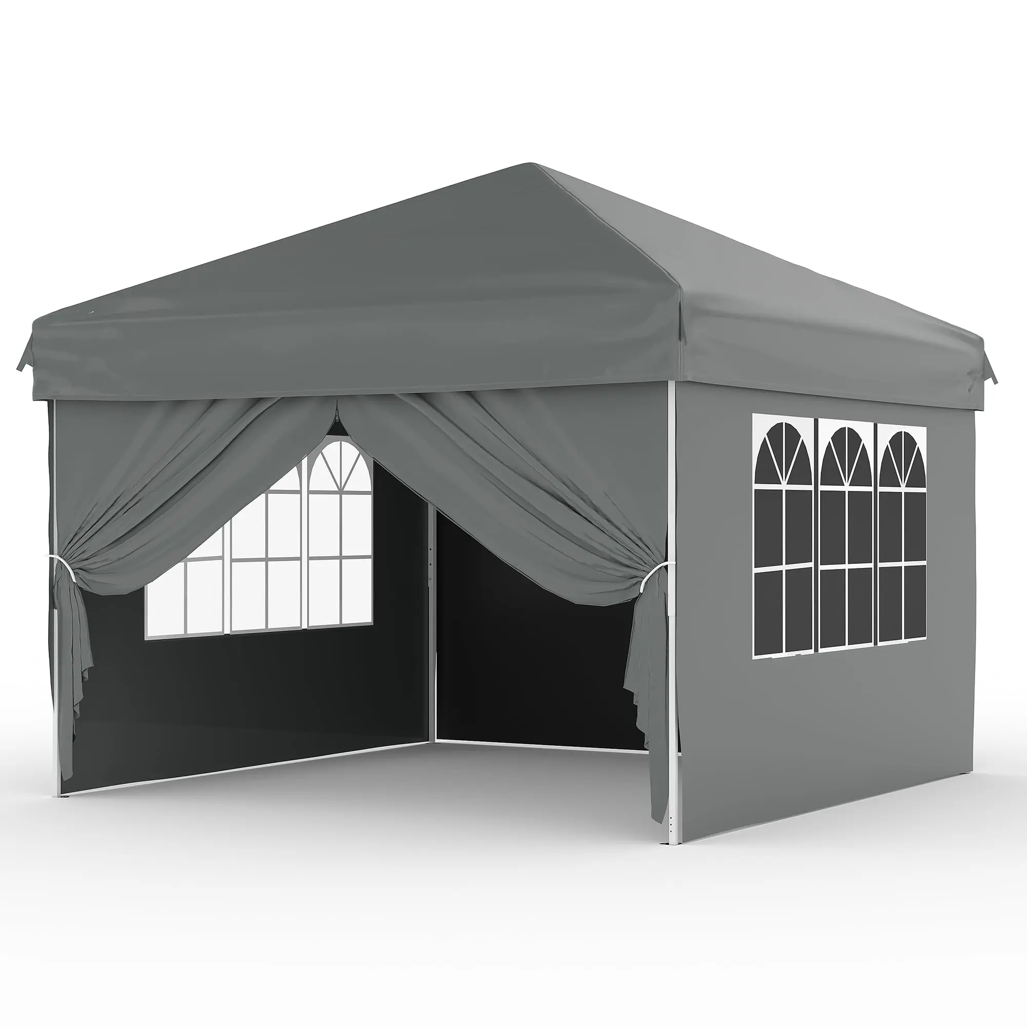 10x10 Pop Up Canopy Gazebo Tent with 4 Removable Sidewalls Waterproof UV Protection Portable Outdoor Event Tent for Party Backyard Camping Beach