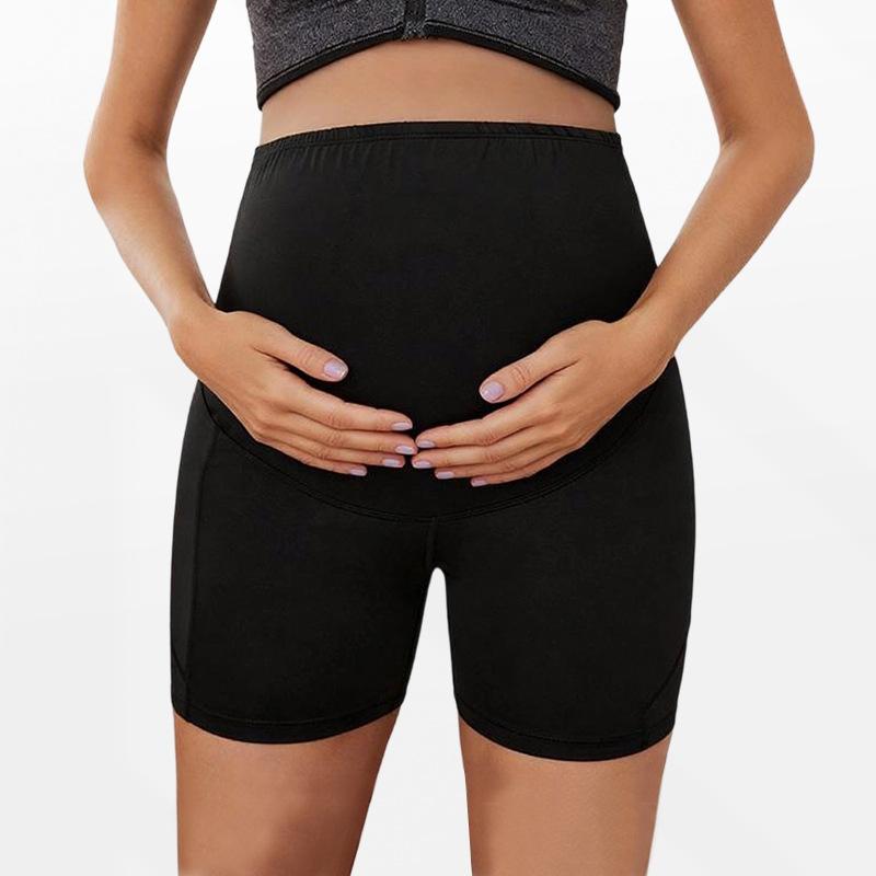 Maternity shorts, high-waisted sports leggings with belly support and butt-lifting effect, short maternity yoga pants