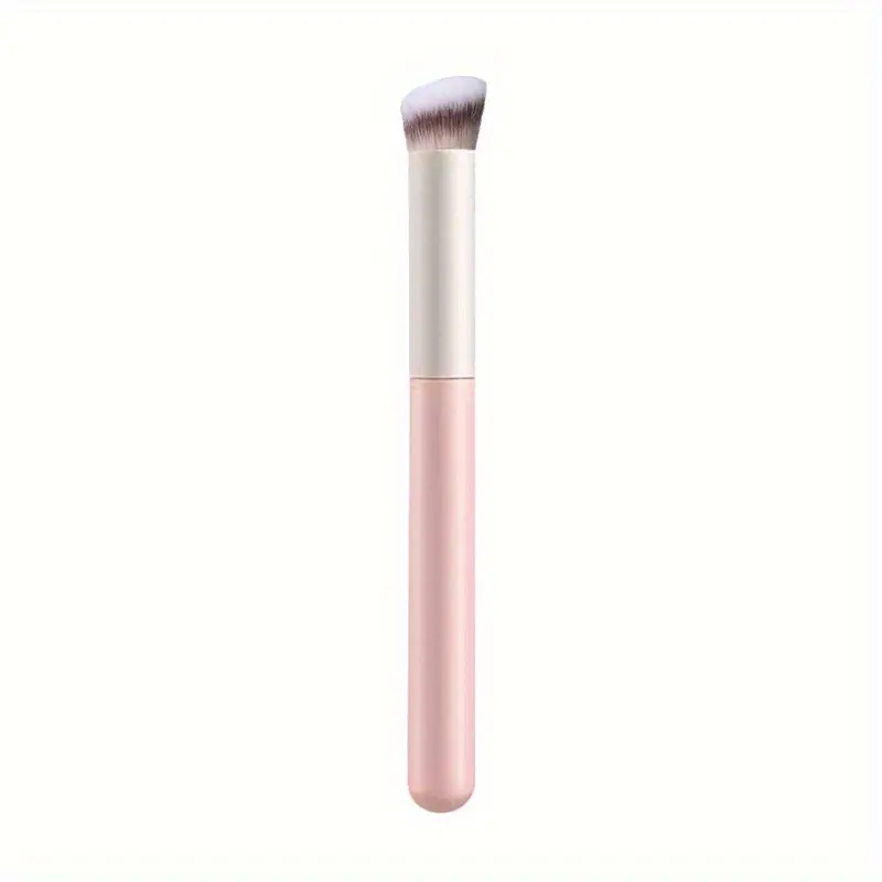 1PC Mini Concealer Brush - Angled Flat Top Kabuki Nose Contour Brush for Under Eye Concealing, Blending, Setting, Buffing with Powder, Liquid, Cream Cosmetic, Pro Small Makeup Foundation, Travel Makeup Brush