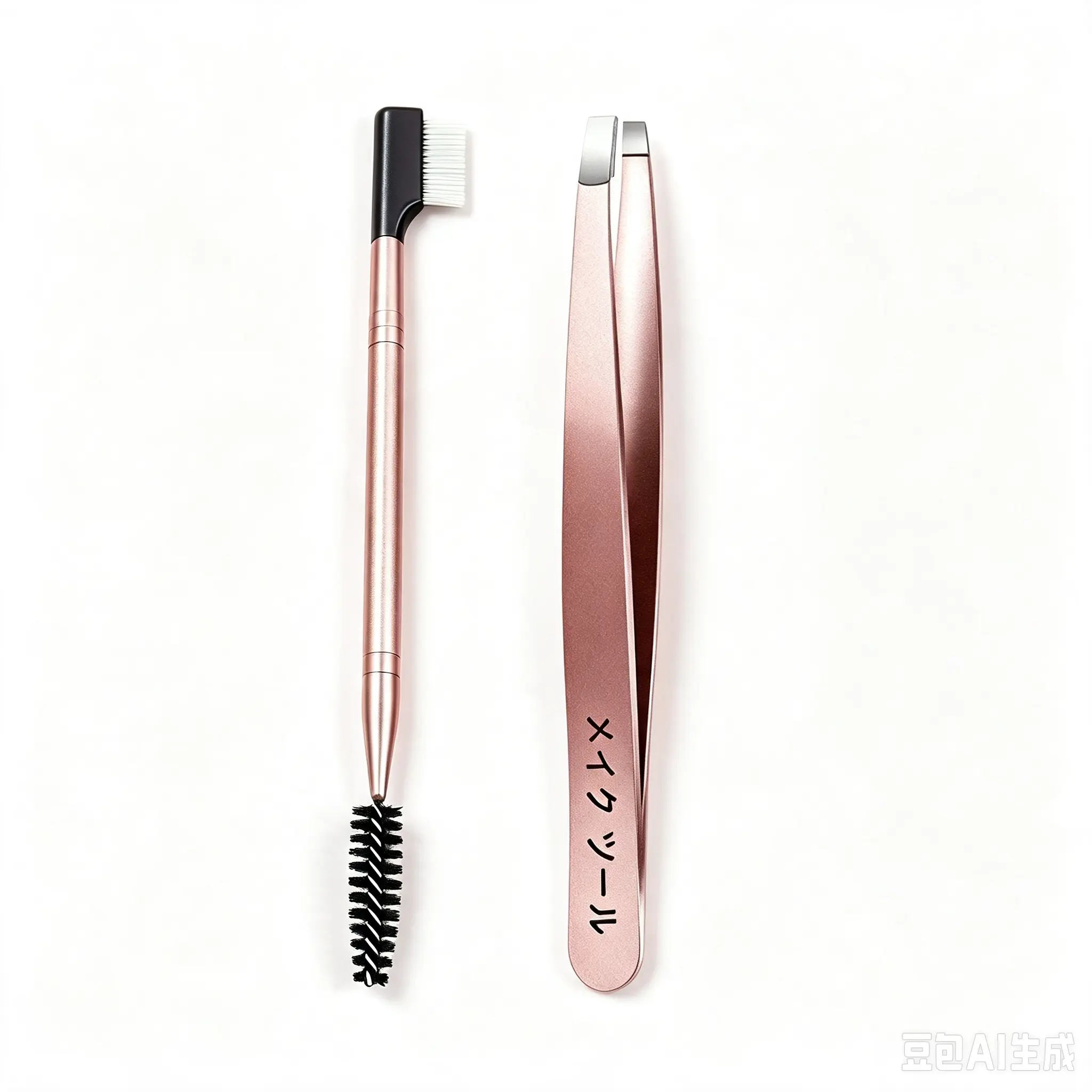 2pcs The Big Reveal Lash & Brow Touch Up Tool Set | Precision Stainless Steel Tweezers & Dual-Ended Lash Comb | Brow Grooming, Lash Separator, Rose Gold