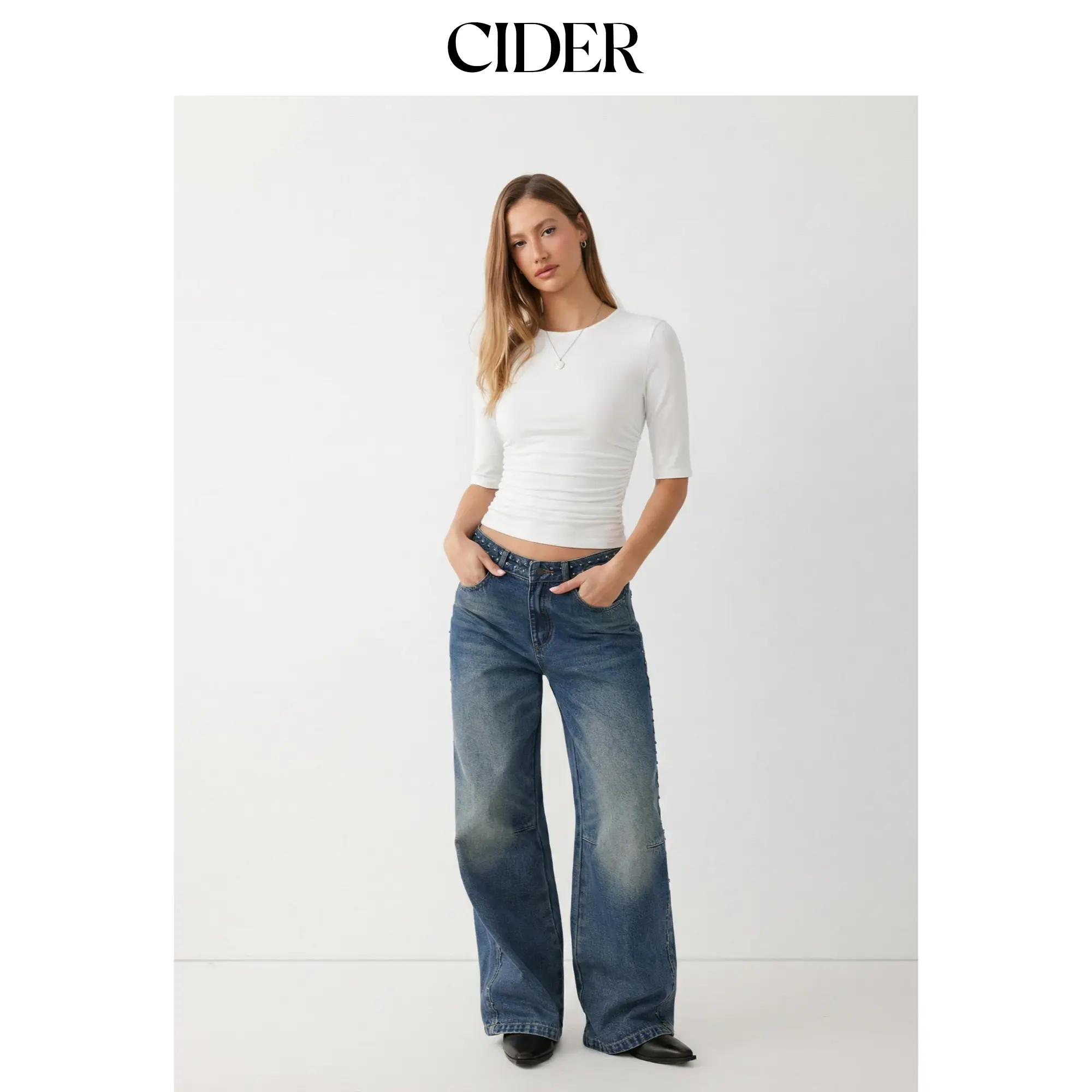 Cider Mid Sleeve Ruched Tee SummerWins SummerFinds