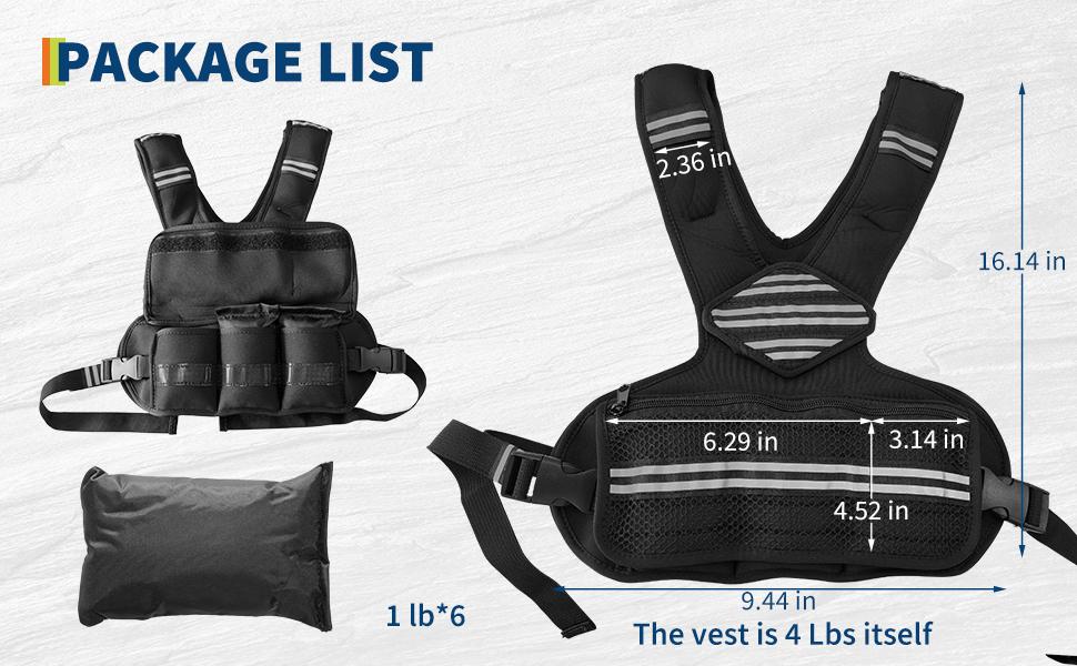 Adjustable Weight Vest for Men & Women – Neoprene Workout Vest for Running, Walking, Gym Training – Reflective Strips & Pockets for Phone/Keys