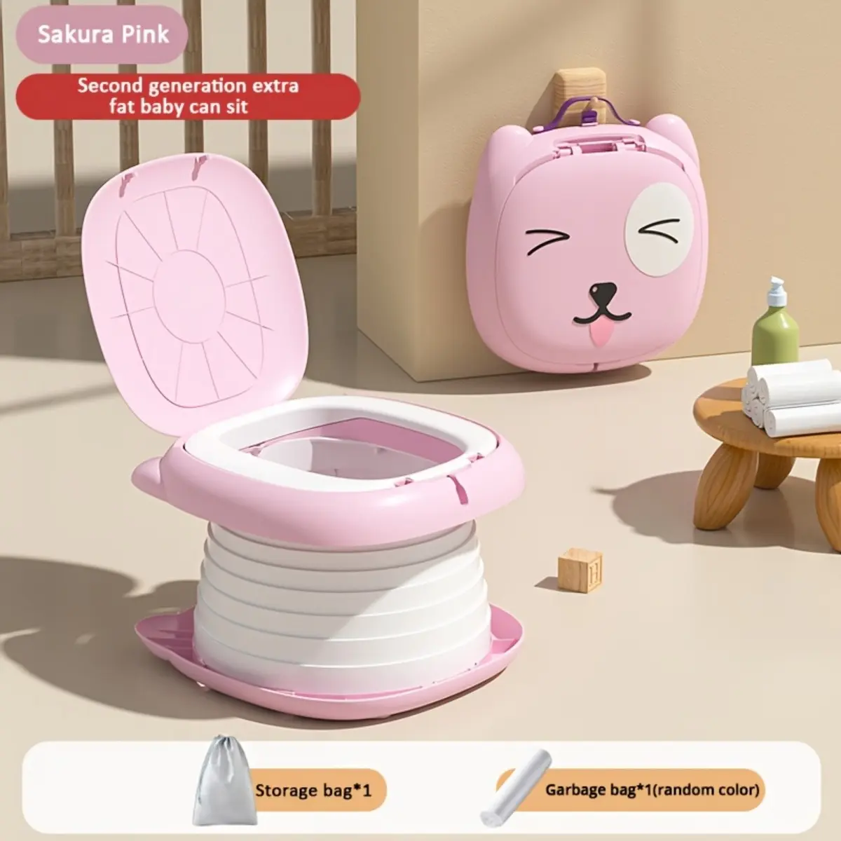Stress-Free Travel Potty for Toddlers, Portable Foldable Emergency Car Toilet, Potty Trainer Toddler, Hygienic & Easy-to-Clean Training Seat, Essential Travel Gear for Family Road Trips with Kids