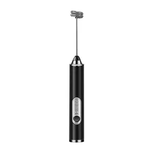 Handheld Rechargeable Stainless Steel Electric Whisk With Replaceable Mixing Heads, Suitable For Coffee Latte Protein Shakes And Baking Cooking, Portable Waterproof Milk Foam Maker, Three Speed Adjustable Kitchen Mixing Gadget For Household Daily Use