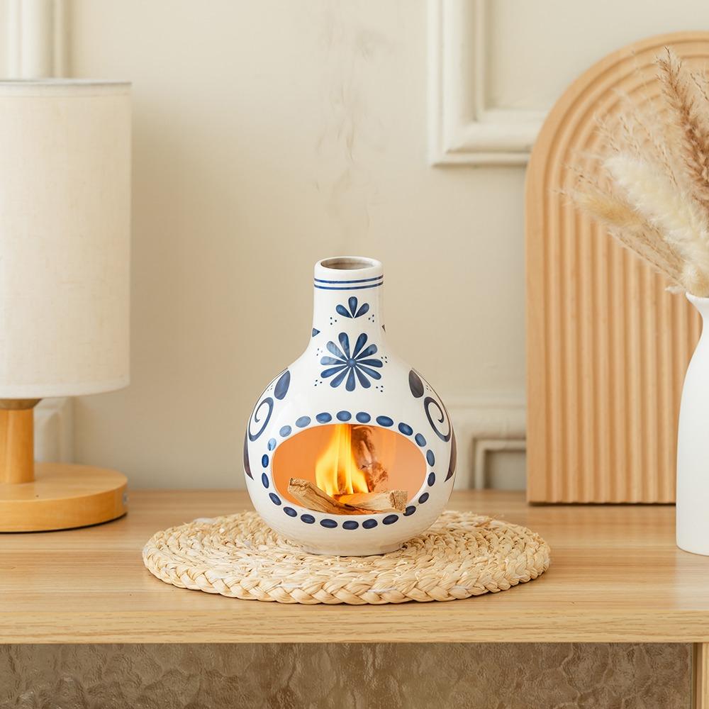 Handmade Holy Wood Ceramic Incense Burner, Modern Fireplace Holder, Simple Cone Shaped Design, Ideal for Meditation & Aromatherapy Decor, Fragrance Accessories