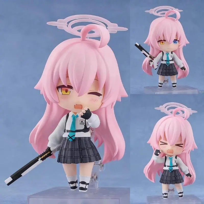 2026 Hot Blue Archive Takanashi Hoshino 2461 Q-Version Nendoroid Posable Plastic Anime Collectibles Figure, with Face Swap Parts, Weapons, Ornament Gift Toy
