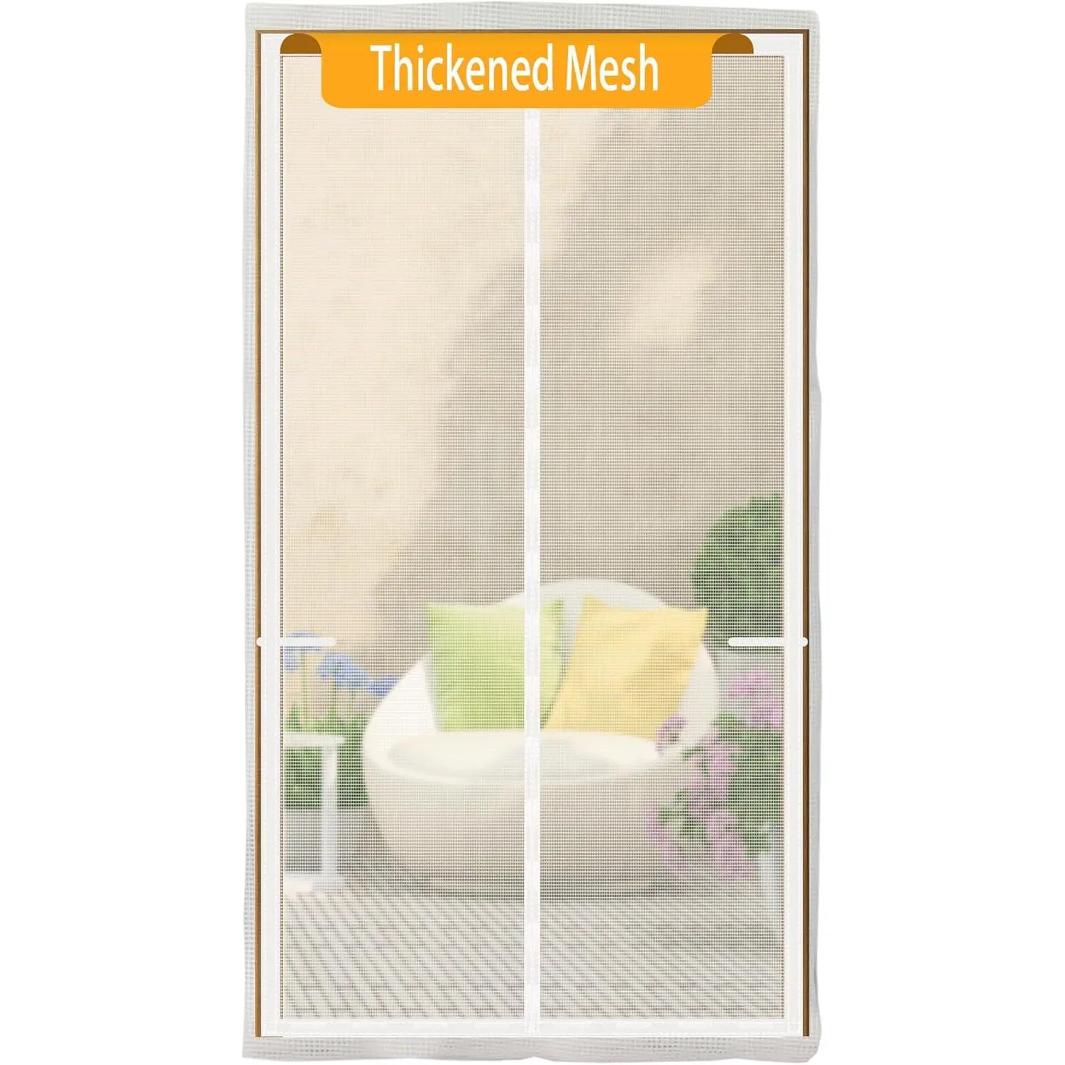 Upgraded  Screen Door Thicker 250g/m² Reinforced Mesh,36  , Retractable Screen Door Mesh  Closure for Single Front Door
