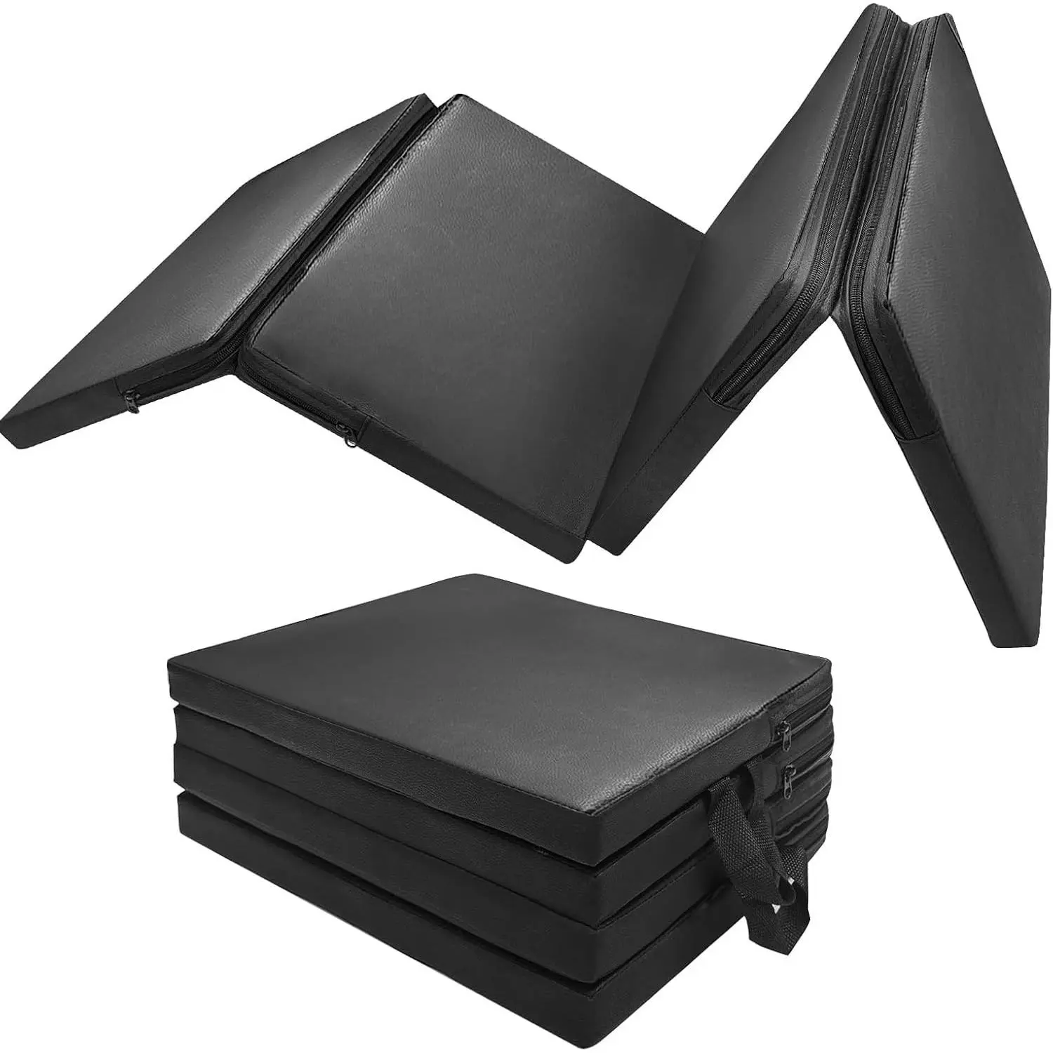 Foldable Mechanics Mat for Garage Work, 48 X 16 X 1.2 in Thick EPE Knee Pad Waterproof PU Leather Folding Mat with Carry Handle Portable for Garage, Garden, Home Gym Kneel or Lie Down