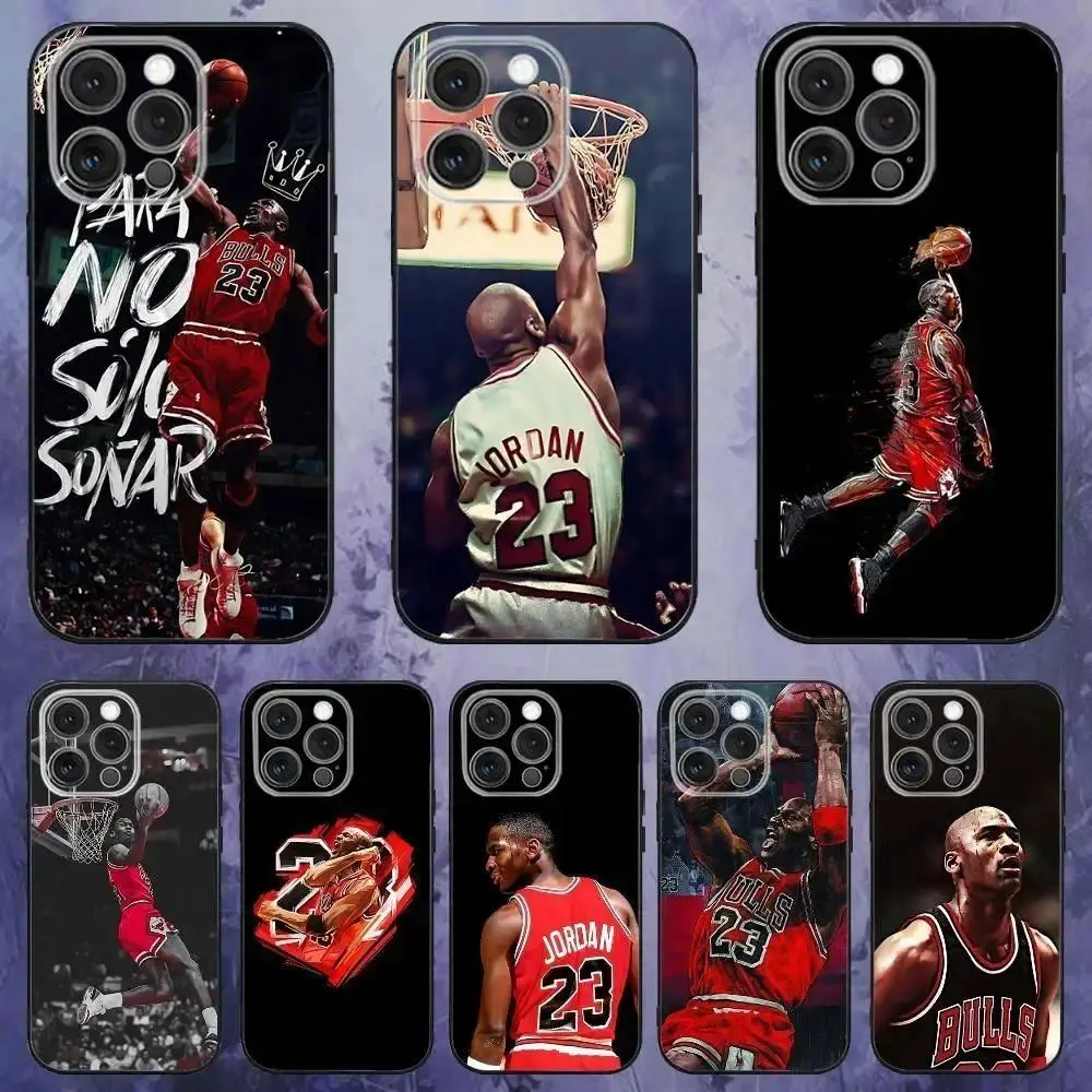 Basketball J-Jordan 23 Phone Case for IPhone 17,16,15,14,13,12,Pro,Max,Plus,Air,Samsung Galaxy S26 S25 S24 S23 S22 Black Soft Box