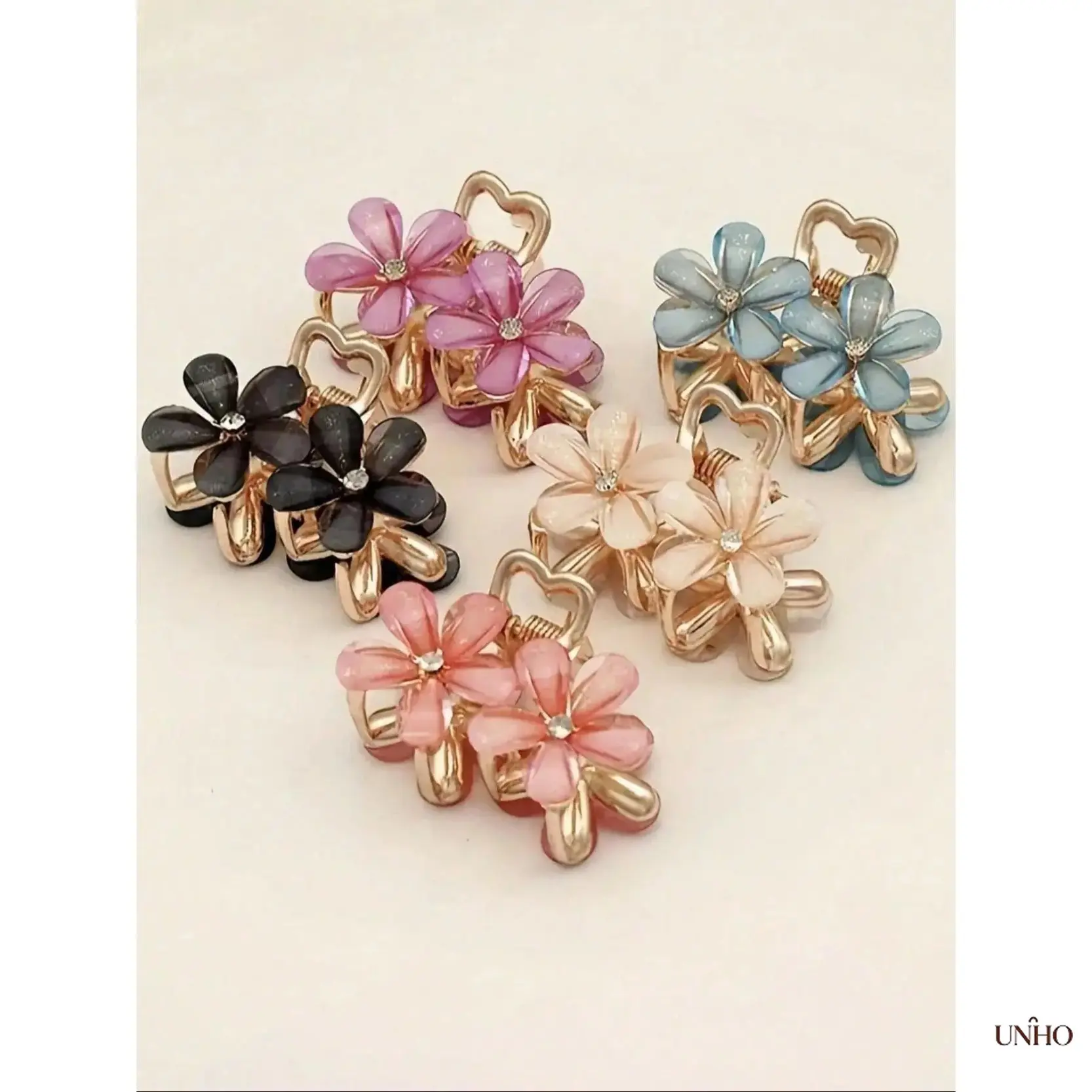 5Pack Elegant Floral Crystal Rhinestone Hair Barrettes For Women, Medium Sized Bling Decorative Hair Clips, Luxurious Sparkly Hair Accessories Perfect For Autumn & Winter Daily Outfits, Dating Banquet Hairstyle Decor, Cross-Border Rhinestone Floral Hair