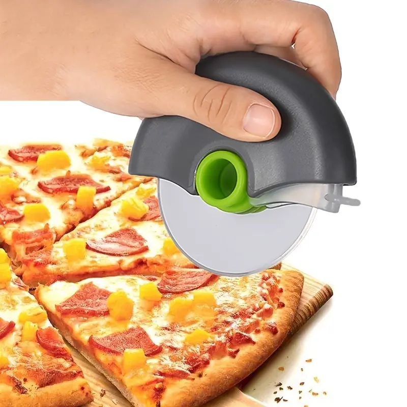 2/4Pcs Stainless Steel Round Pizza Cutter Wheel with Protective Cover, Detachable Washable Slicer Cutter Wheel, Multi‑Purpose Kitchen Baking Tool for Cutting Pizza, Cakes, Breads and Pies, Essential Household Baking Roller Slicing Gadget