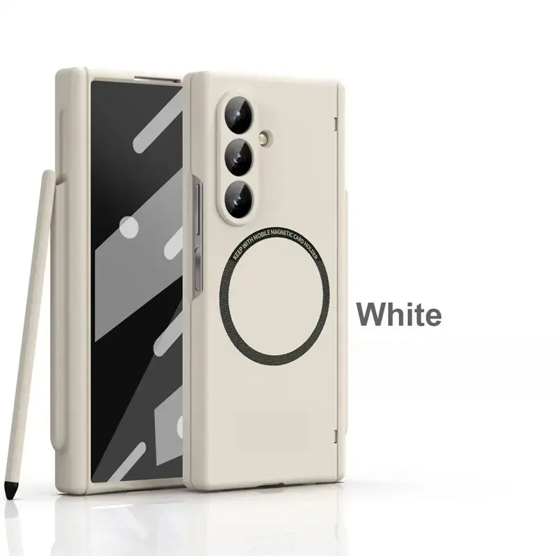 Compatible with Z Fold 7, 6, 5, Ultra Thin Magnetic Shockproof Protective Case, Built-in S Pen Slot, 360 Full Hinge & Screen Glass Protection HNZ0328