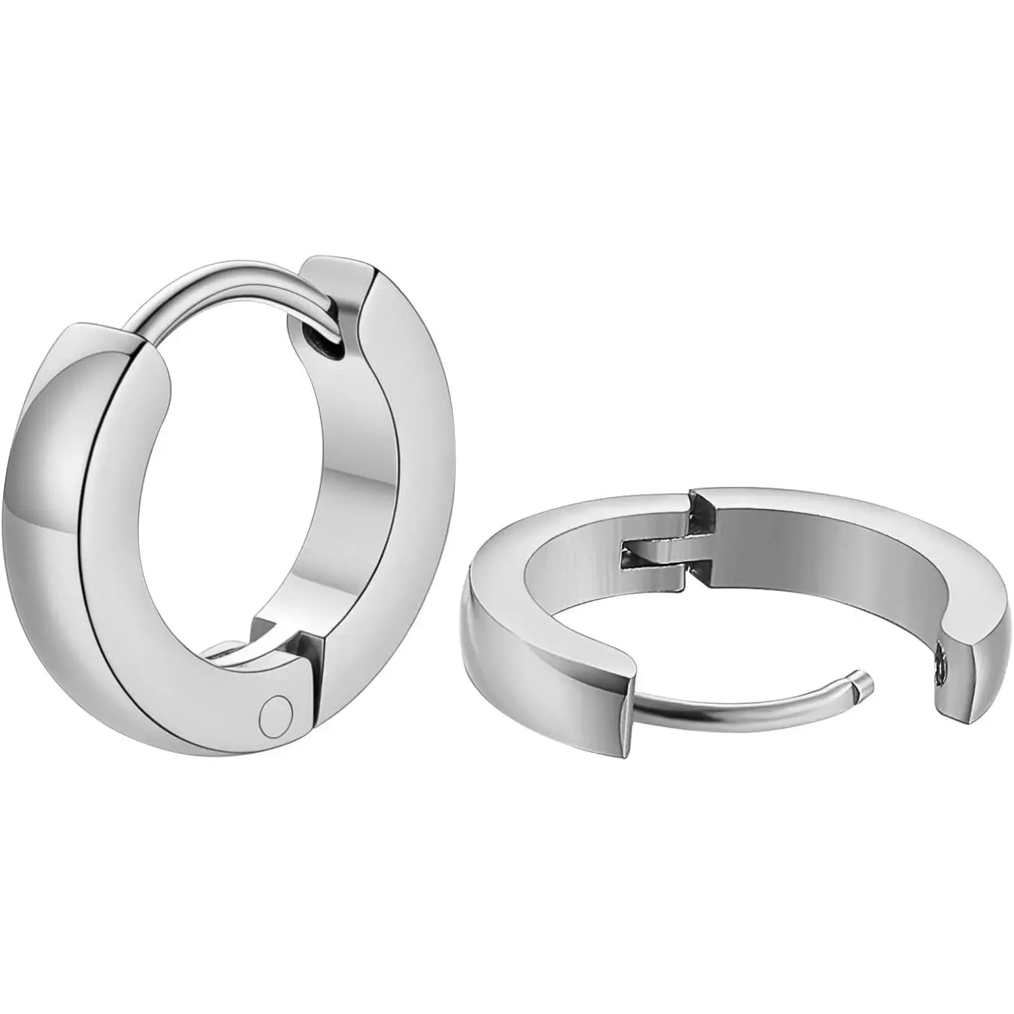 Mens Womens Hoop Earrings / Plated/Black Small Hoop Earring Set for Women Men Stainless Steel Huggie Earrings  Lightweight Sleeper Earring Cartilage Ear