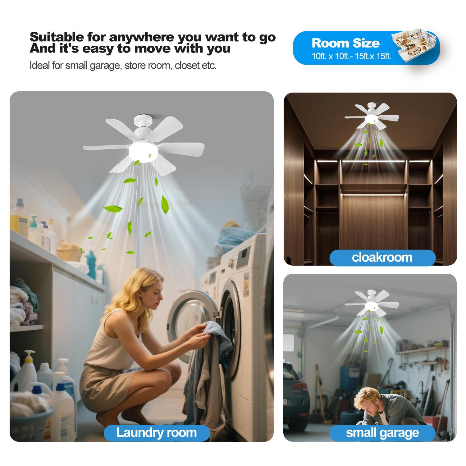 20.5 Inch Modern Smart Ceiling Fan Light, Remote Control, Adjustable Lighting Modes, Easy Installation for Living Room, Bedroom, Kitchen