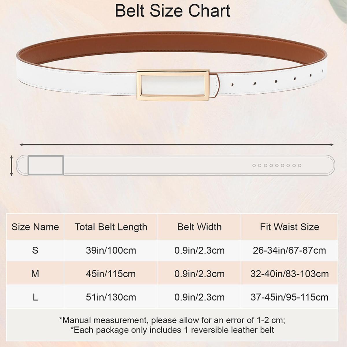 AWAYTR Women Reversible PU Leather Belt Fashion Two-in-One Lady Versatile Skinny Adjustable Belt for Jeans Dress with Golden Buckle (Length 100/115/130cm) AWAYTR Women Reversible PU Leather Belt Fashion Two-in-One Lady Versatile Skinny Adjustable Belt for Jeans Dress with Golden Buckle (Length 100/115/130cm)
