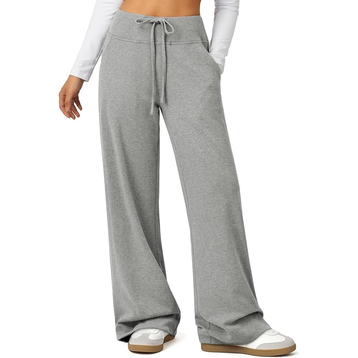 Womens Wide Leg Sweatpants Baggy Drawstring High Waisted Straight Leg Casual Fall Workout Gym Joggers