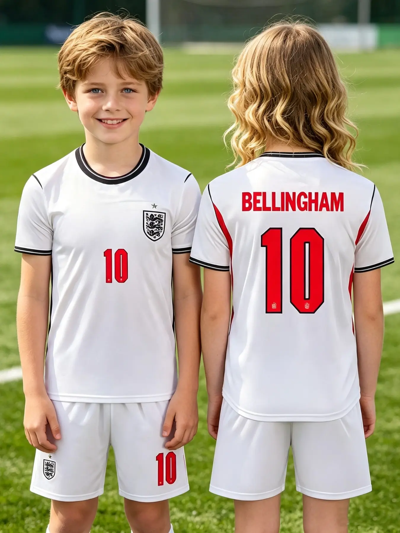 Football Set, England Bellingham 10, Unisex Quick-Dry, Short Sleeve Shorts, Training Jersey Two-Piece Set