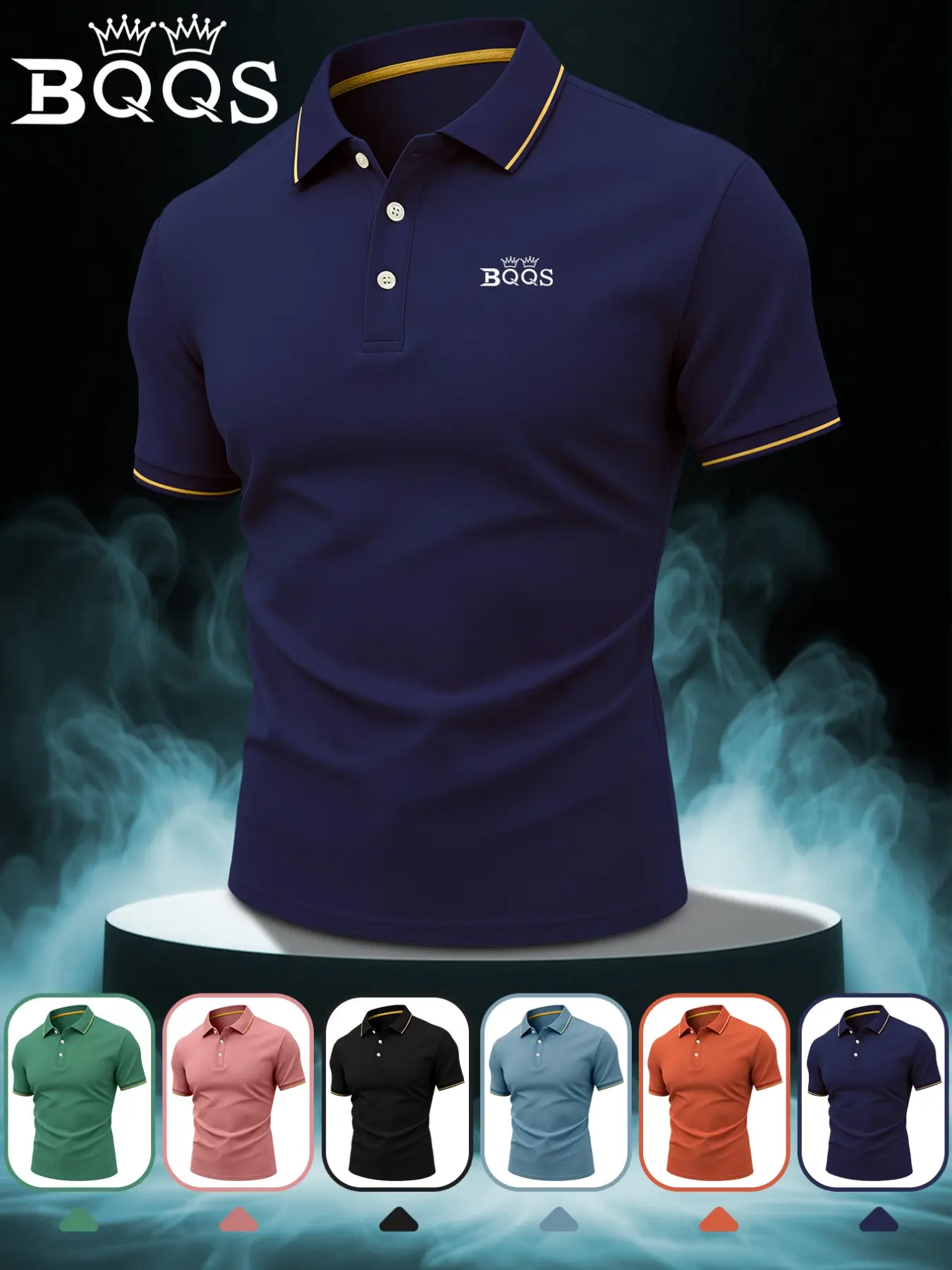 New arrival minimalist letter print men's POLO shirt, fashionable quick-dry breathable fabric golf POLO shirt, polo shirt, versatile for business, sports, and home, extremely high quality and easy to care for.