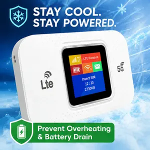 Dual Band 4G 5G Portable WiFi Hotspot Router LTE Mobile Internet Modem Built in 3000mAh Long Lasting Battery 20% Better Anti Interference Up To 300Mbps Speed Supports 180+ Countries For Camping Fishing International Travel High Speed Wifi