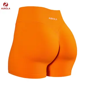 AUROLA Influence Collection Workout Shorts for Women,No Roll Up Squat Proof New Scrunch Seamless Compression Gym Short 3.5“