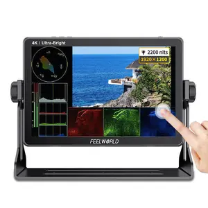 FEELWORLD LUT11S 10.1" 2000nits 1920x1200 Resolution Ultra-Bright Touch Screen Camera Field Monitor 3G-SDI & 4K HDMI Input/Output Large Screen On-Camera Monitor for Directors/Photographers