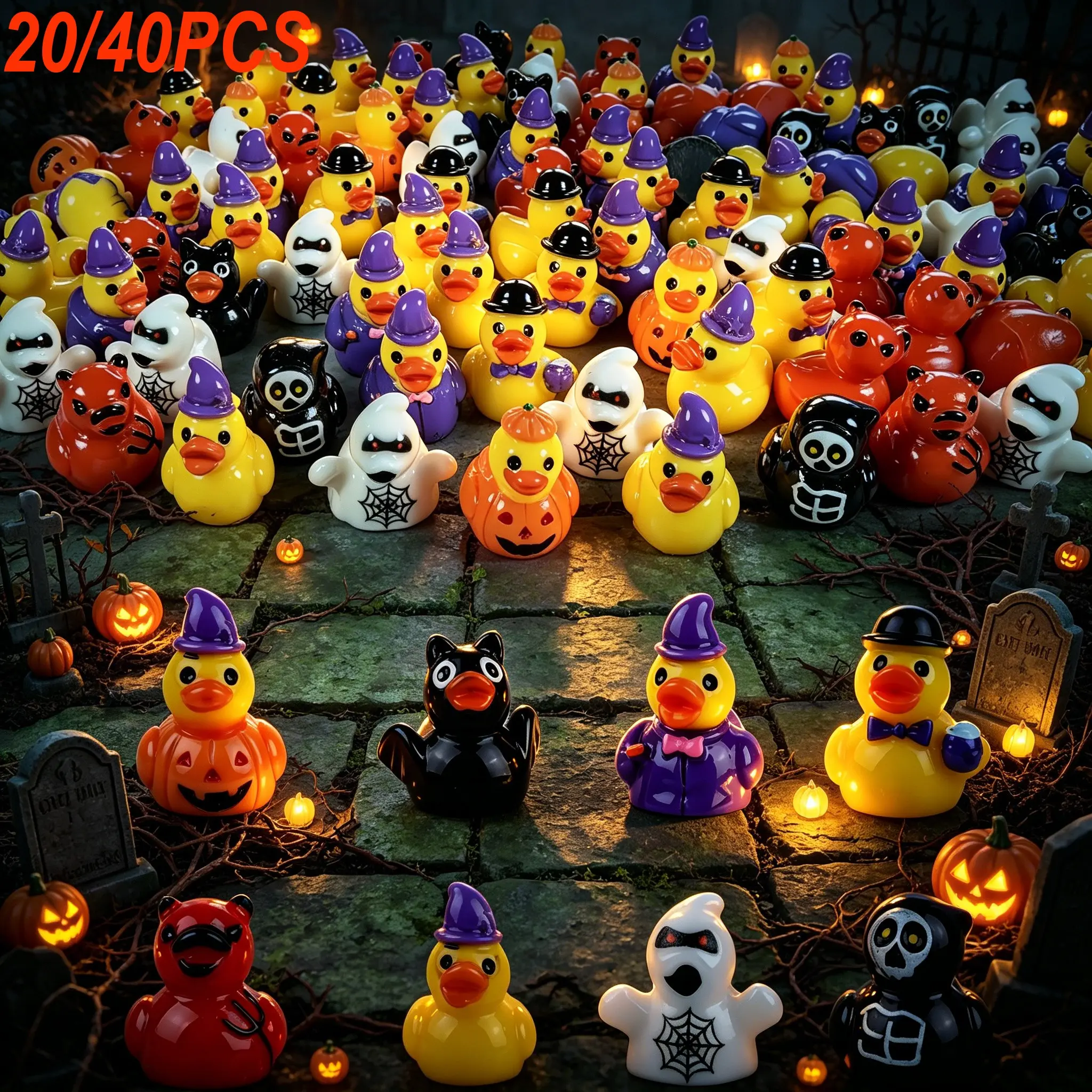Mini Devil/ghost/pumpkin Resin Ducks, Decorative Duck Figurines, Cute Creepy Desk Decor, Resin Collectibles, Halloween/christmas/Party Decorations, Party Gifts