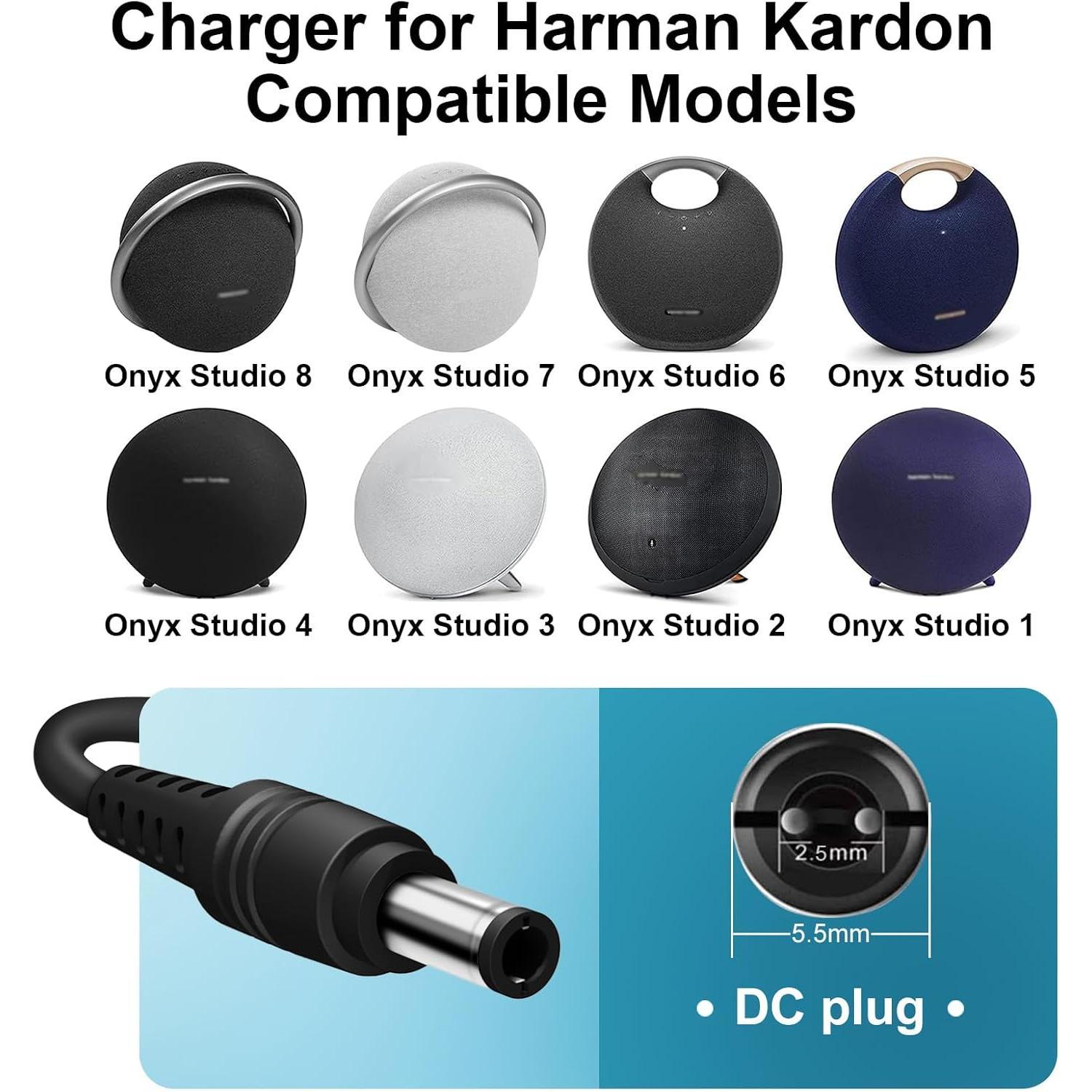 OPUUENT Charger for Harman Kardon Onyx Studio 8 7 6 5 4 3 2 1   Portable Speaker Compatible with Harman Kardon Charger 19V 38W AC Charger Fast Replacement Power Adapter