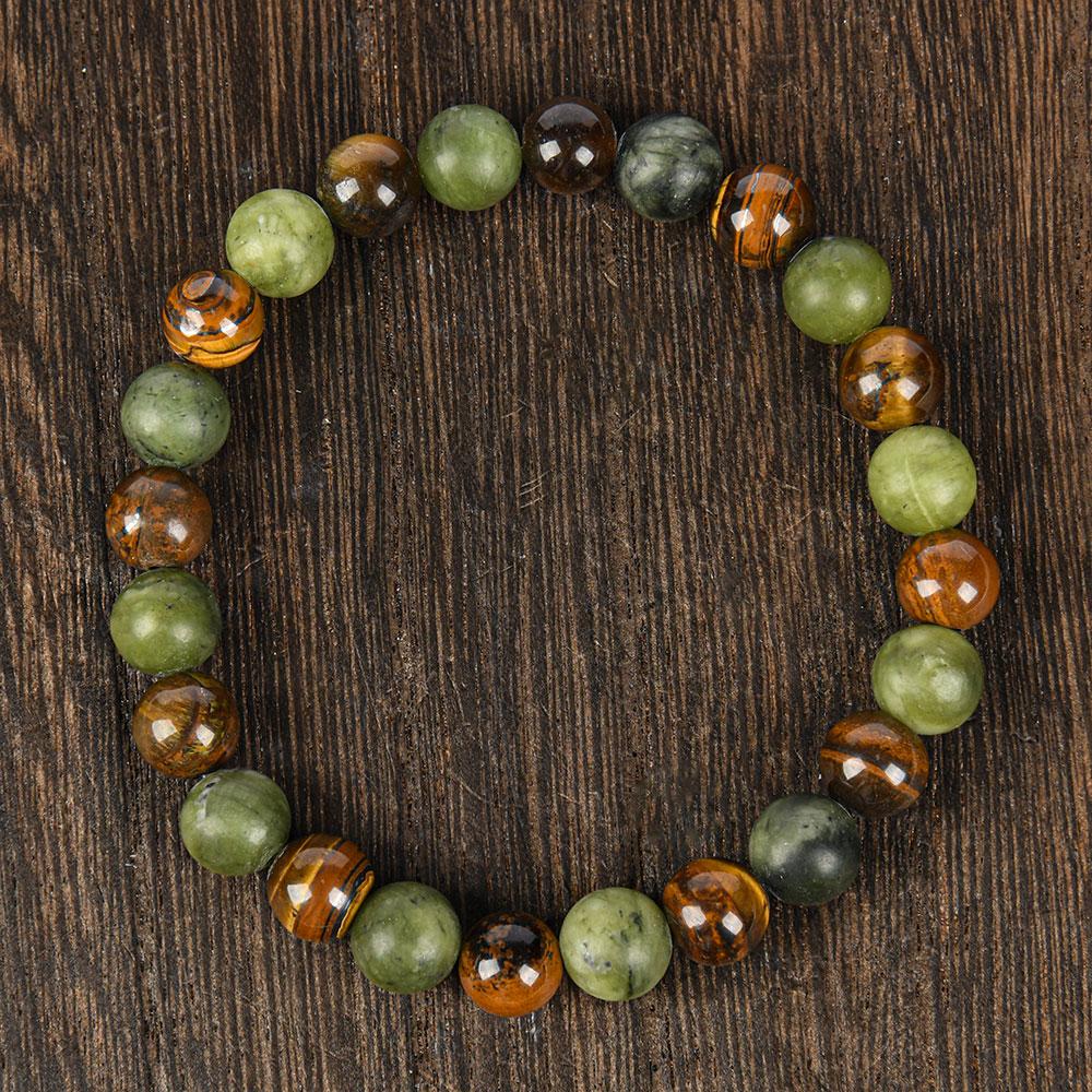 Tiger Eye Stone Bracelet Attracts Wealth, Ababusive Prosperity - Stretchable Artificial Jade Money Attraction Bracelet - Unisex Jewelry Gift bracelet Crystal bracelet Elastic Band Abundance Elasticity