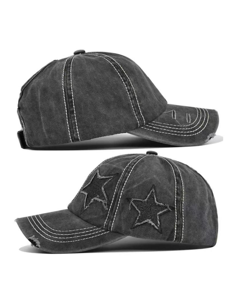 Star Decor Baseball Cap, Adjustable Sun Protection Hat for Men & Women, Casual Outdoor Sports Hat for Daily Wear