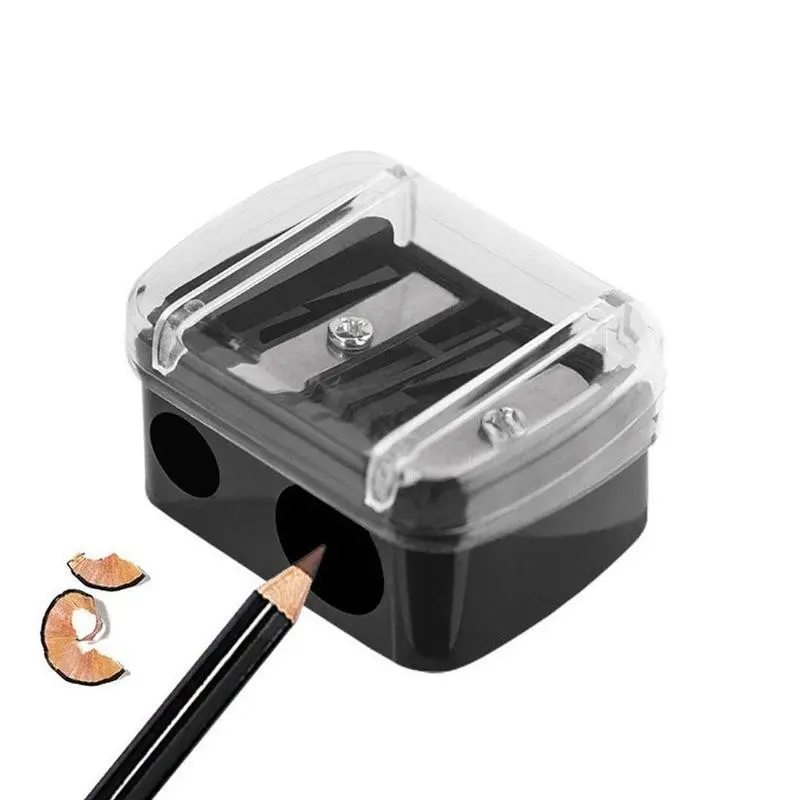 Double Hole Pencil Sharpener, Double Function Makeup Eyebrow Sharpener, Portable for Eyeliner, Lip Liner, Perfect Gift for Holidays, Cosmetic Tools