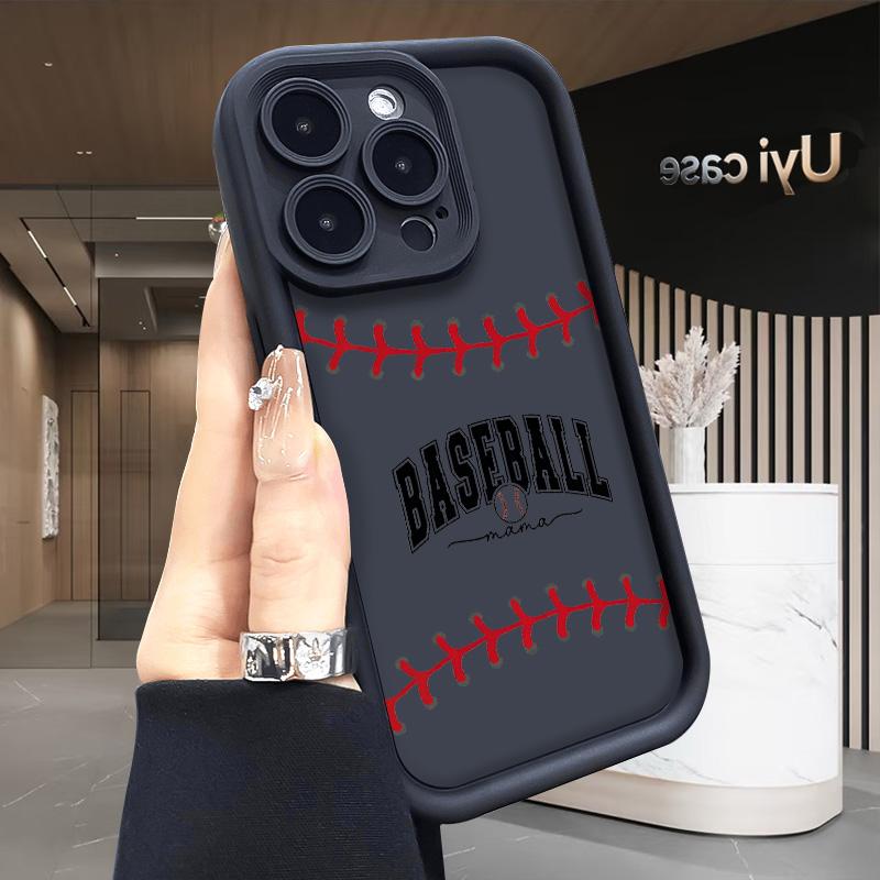 Baseball Soft Case for iPhone 17 Air 16 Pro Max 15 Plus 14 13 12 11 X XS Shockproof Drop Protection Rugged Durable Silicone Cover Anti-Scratch Festive Design