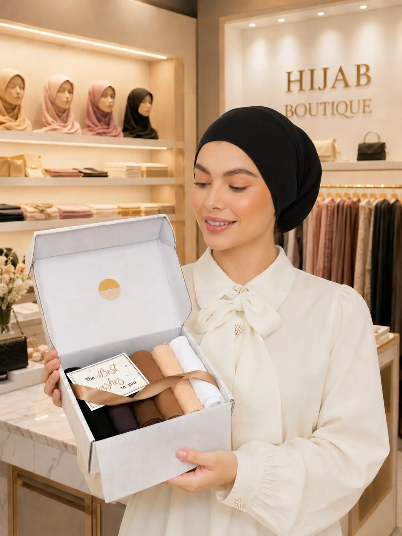 Women's Plain Hijab Set, Soft Cotton Tube Cap, Elegant All-Season Headscarf, Perfect for Daily Wear & Gift Giving