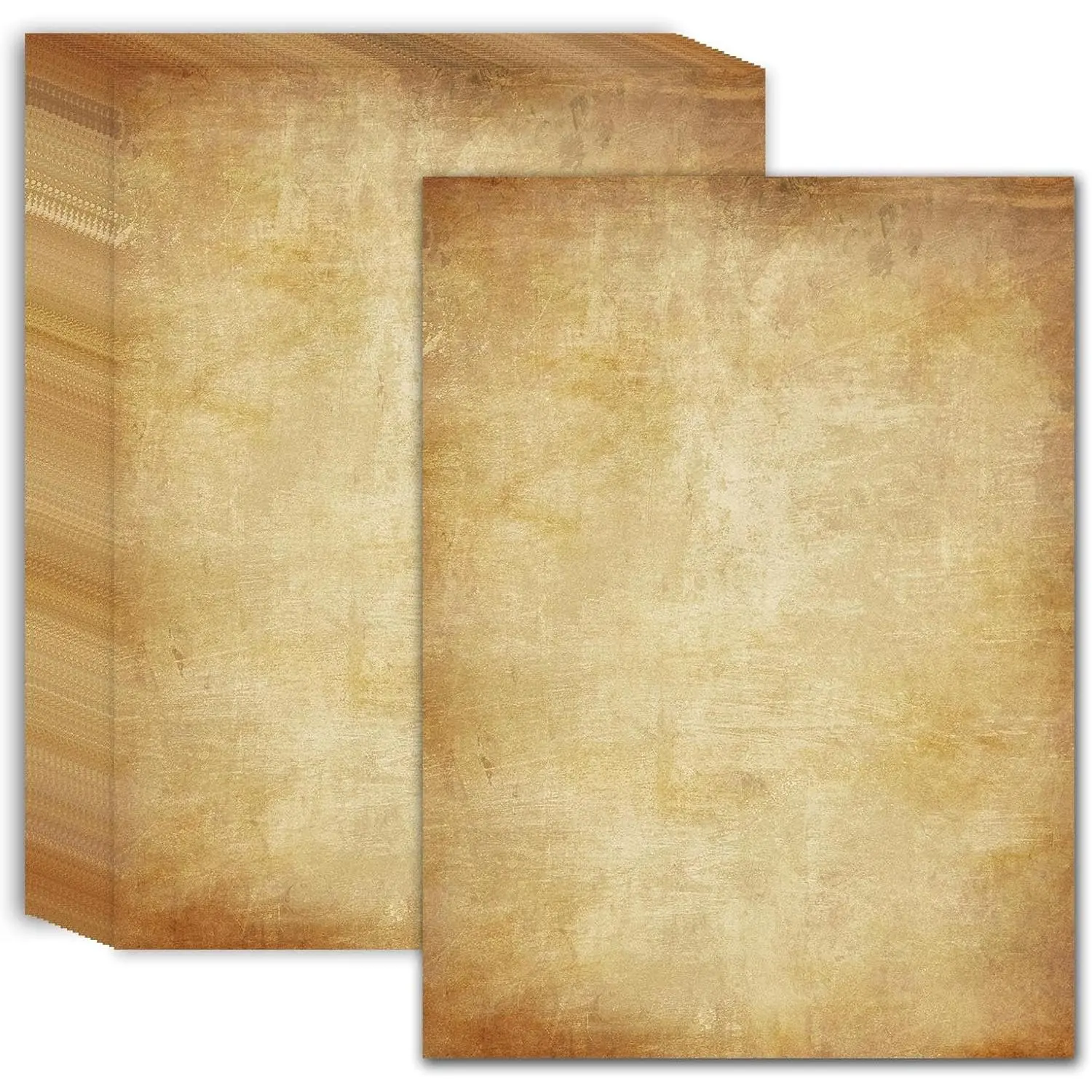 Aged Antique Double-Sided Stationery Paper, 60 Sheets, 8.5"x11" Letter Size Modern Printer Paper for Writing, Invitations, Diplomas