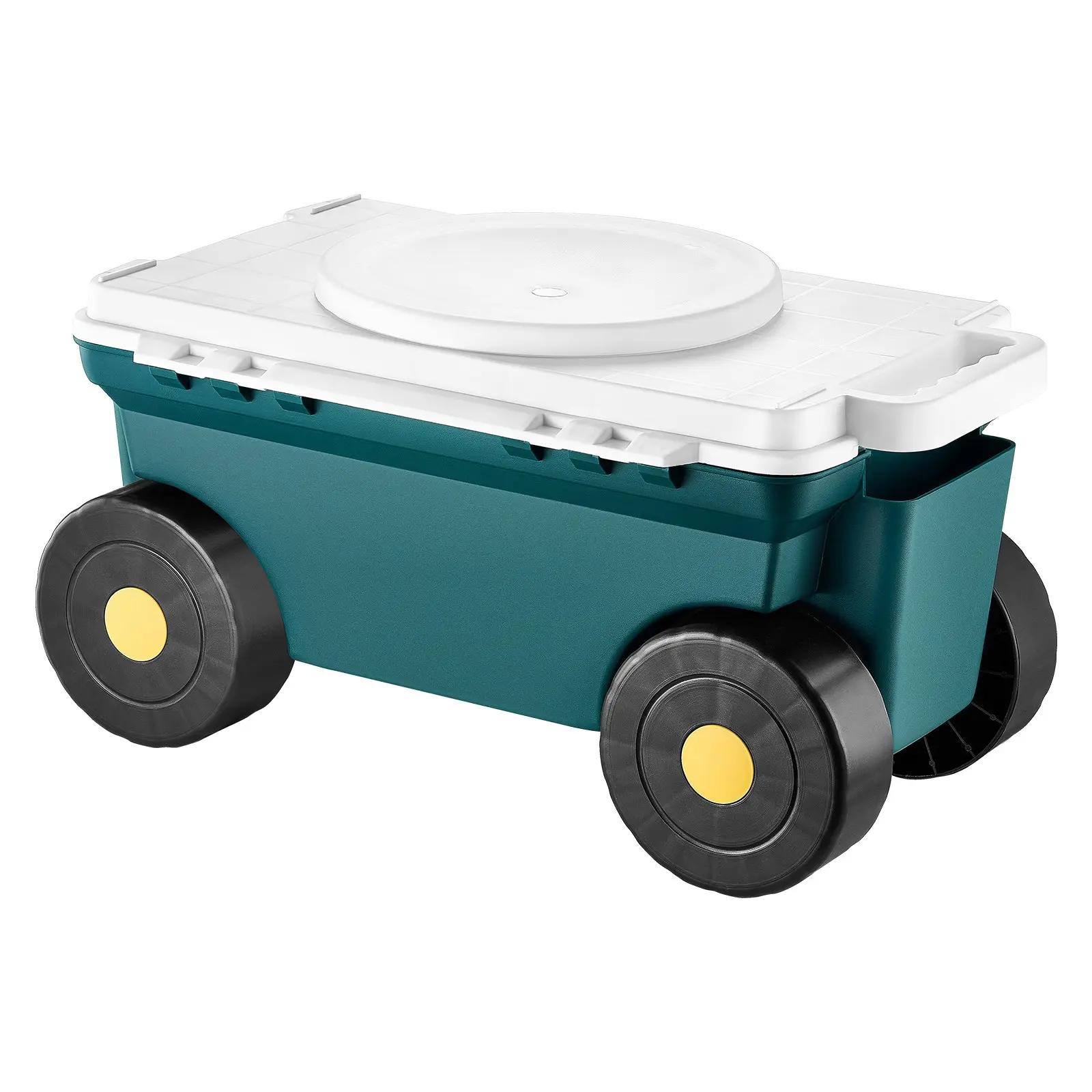 VEVOR Garden Scooter with Seat, 2 in 1 Rolling Garden Cart with Storage Bin, Supports up to 227 lbs, Outdoor Wagon, Lightweight Storage Gardening Stool for Yard Weeding Planting