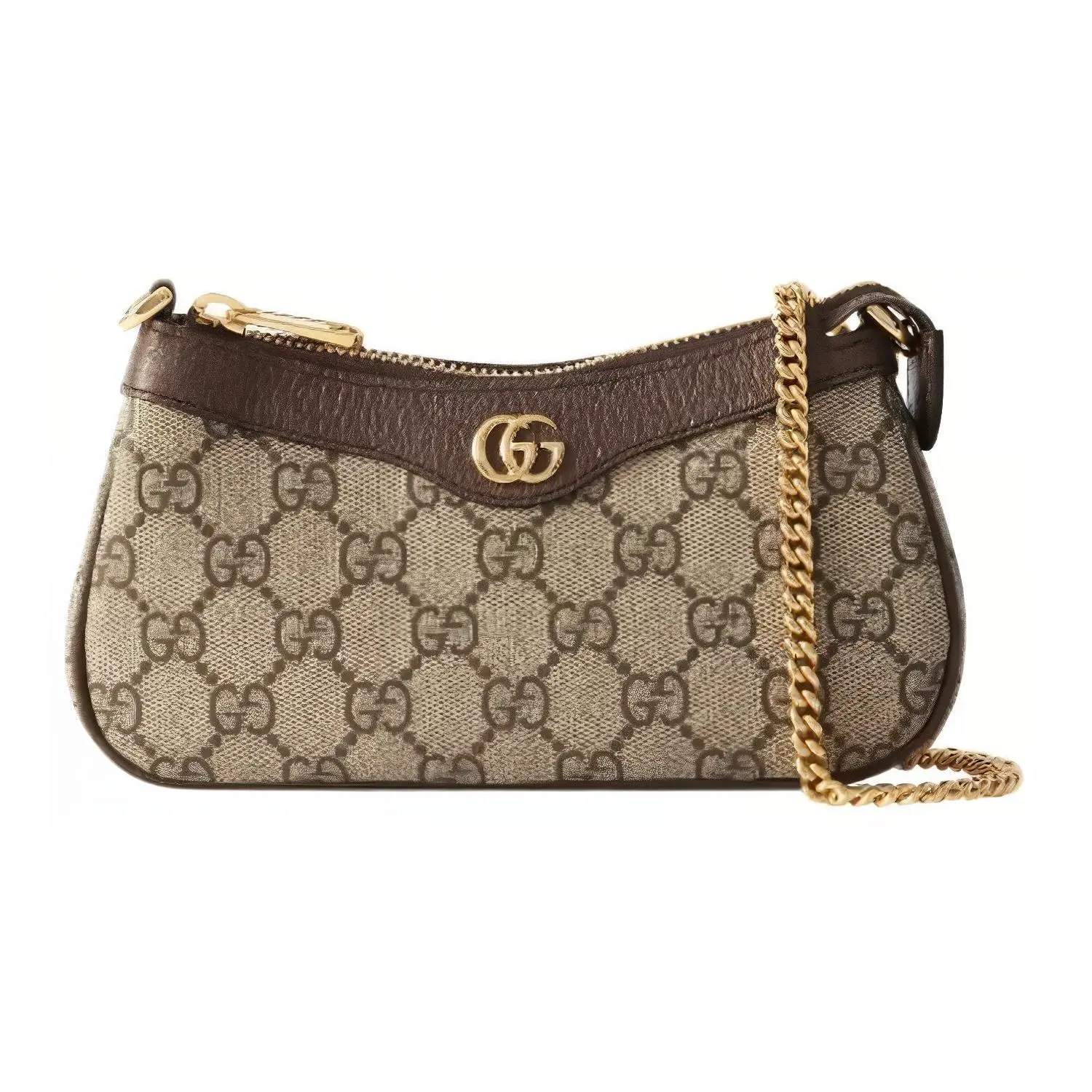 Gucci Ophidia Distressed Double G Zip Top Handle Bag for Women – Beige and Ebony Canvas and Leather