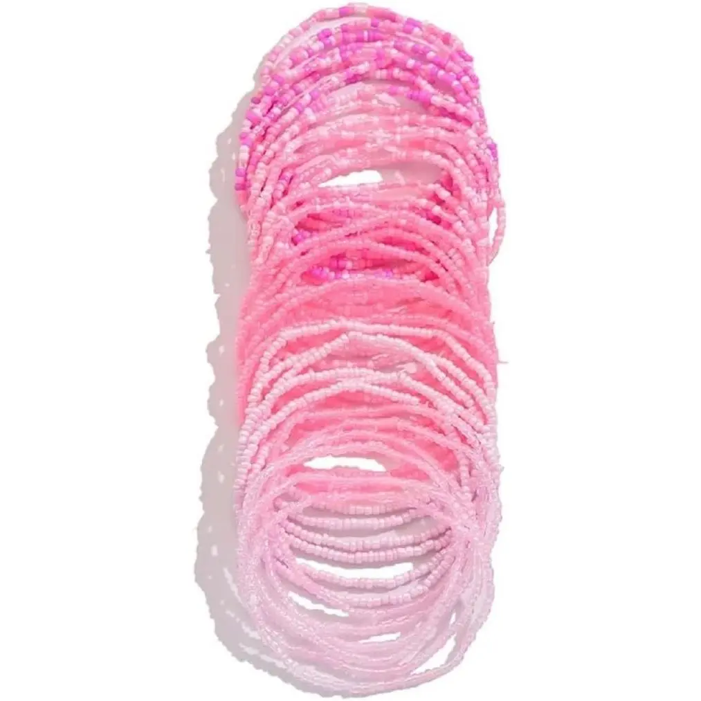 36 count Colorful Elastic Seed Beaded Bracelets Set Bohemia Multilayer Rainbow Beaded Stretch Bracelet Anklet Adjustable Glass Beads Wristbands for Women Summer Beach Boho Vaction