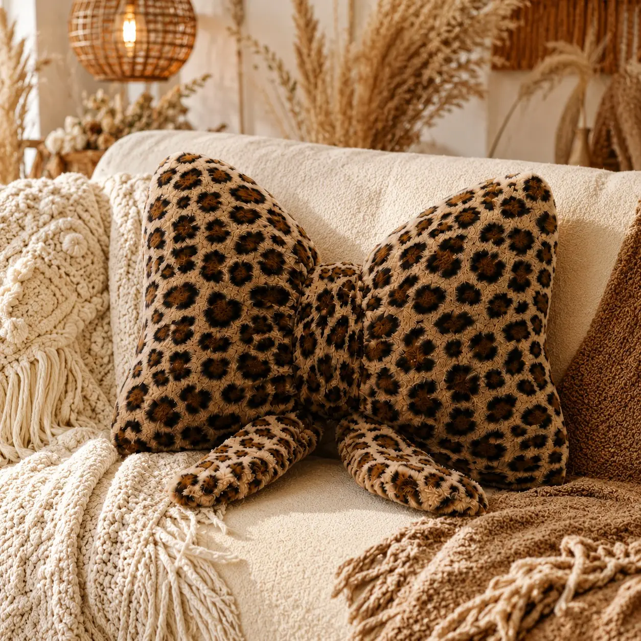1PC Leopard print bow pillow | Fluffy plush bow cushion | Mob wife aesthetic room decor | Cute leopard bow throw pillow | Cozy sofa aesthetic setup | Trendy Y2K glam room decor! Tap link to shop now ✨