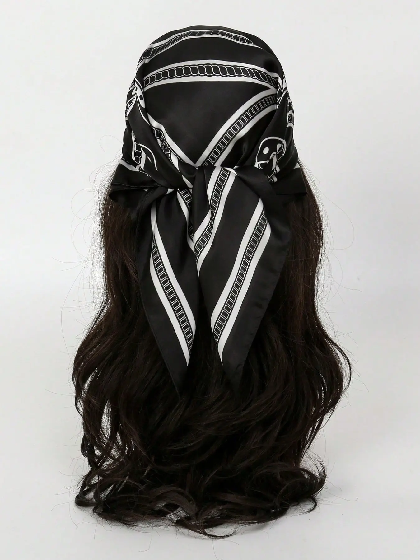 Women's Luxurious Elegant Fashion Geometric Print Spring Scarf, Headscarf, Tie Wrap, Decorative Silk Scarf, Stylish Accessory