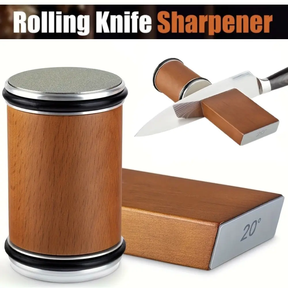 Portable Dual Angle Knife Sharpener Set, Kitchen Tool Kit for 15 Degree & 20 Degree Sharpening, Essential Cooking Accessory Gift