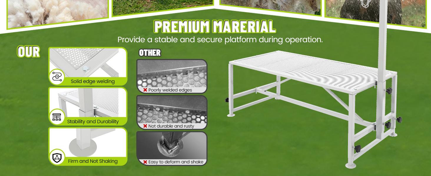 Livestock Stand 51x23, Adjustable Goat Milking & Sheep Trimming Stand, Steel Frame, 500lbs Capacity Animal
