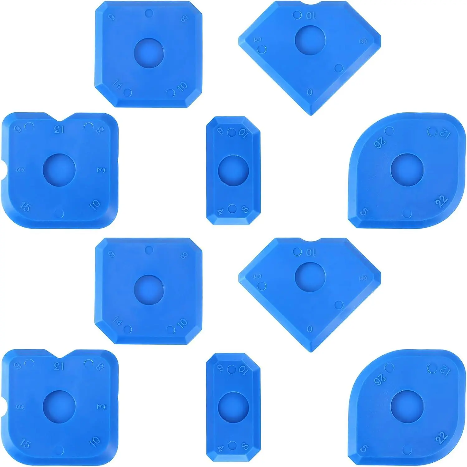 10 count  Caulking Tool Set, Sealant Finishing Tool, Caulk Remover Tool, Portable Sealant Scraper, Reuse Grout Scraper for Kitchen Bathroom Floor Window Sealant Sealing Sink (Blue)