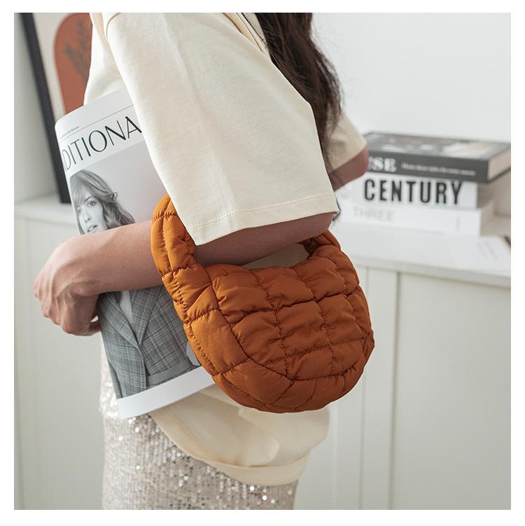 Fashion Quilted Shoulder Bags for Women Handbag Mini Cloud Pleated Bags Puffer Dumpling Bag Luxury Tote