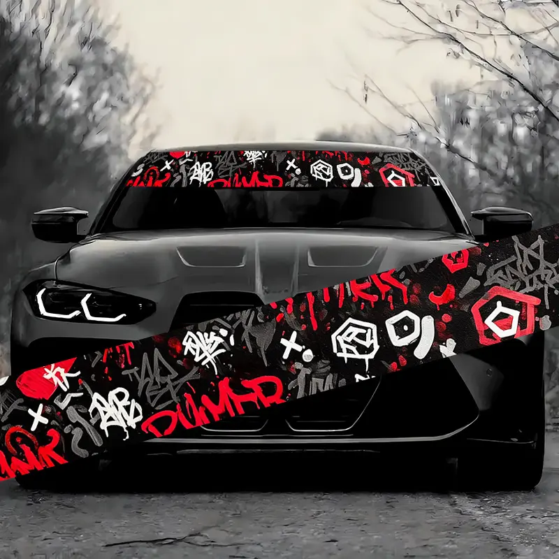 1pc, Car Windshield Sticker, Durable And Weather-Resistant Self-Adhesive Car Accessory, Vinyl Sticker, Suitable for All Models, Easy to Apply And Remove, Perfect for Your Car'S Appearance, Car Decoration, Humorous Design