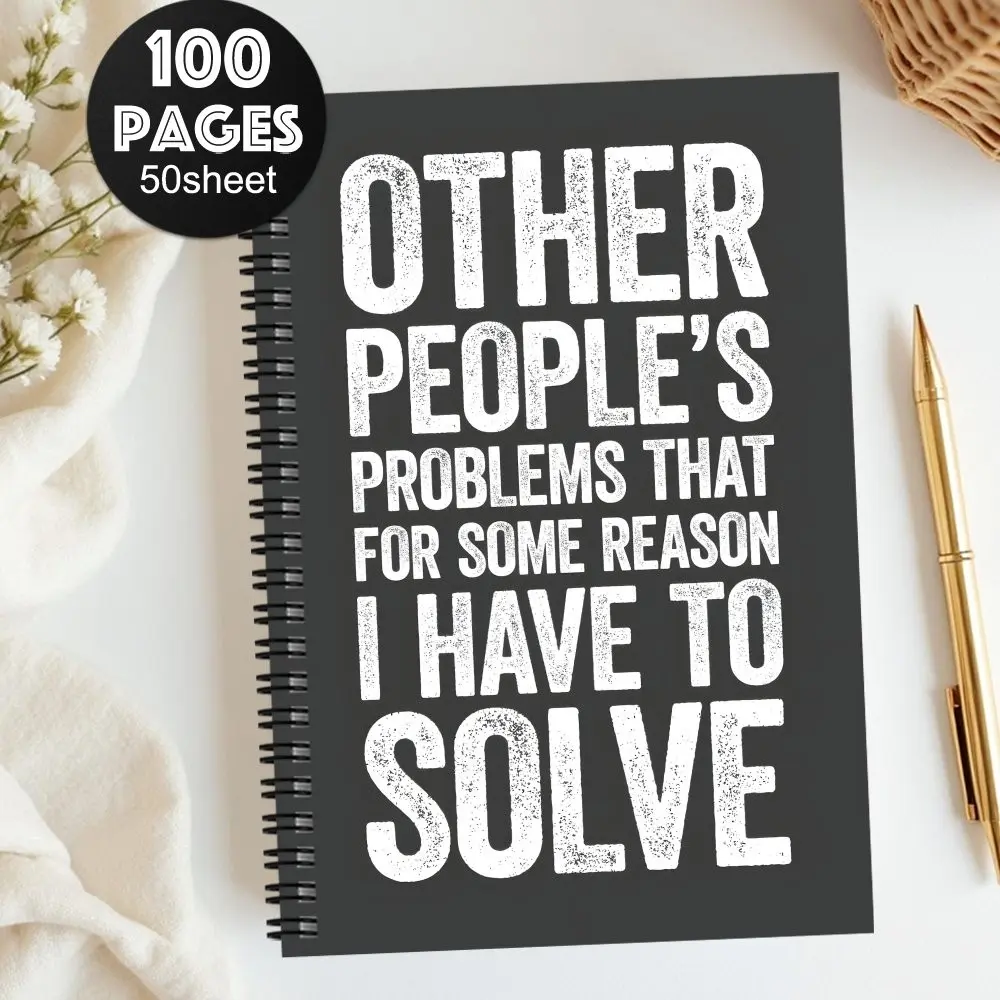 1pc Fun Boss'S Day Spiral Notebook - Office Humorous Gift with "Other People'S Problems" Quote - Professional Workplace Spiral Bound Journal for Managers, Colleagues, Appreciation Events - Smooth Writing Paper Notebook