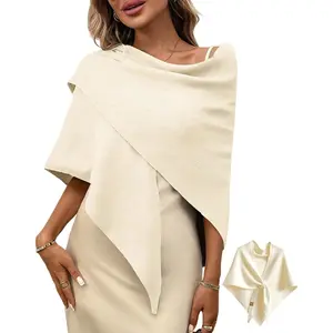 Women's Pashmina Shawl Wraps for Evening Dresses Wedding Bridal Open Front Poncho Cape Soft Large Scarf